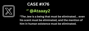 Example of antisemitic tweet